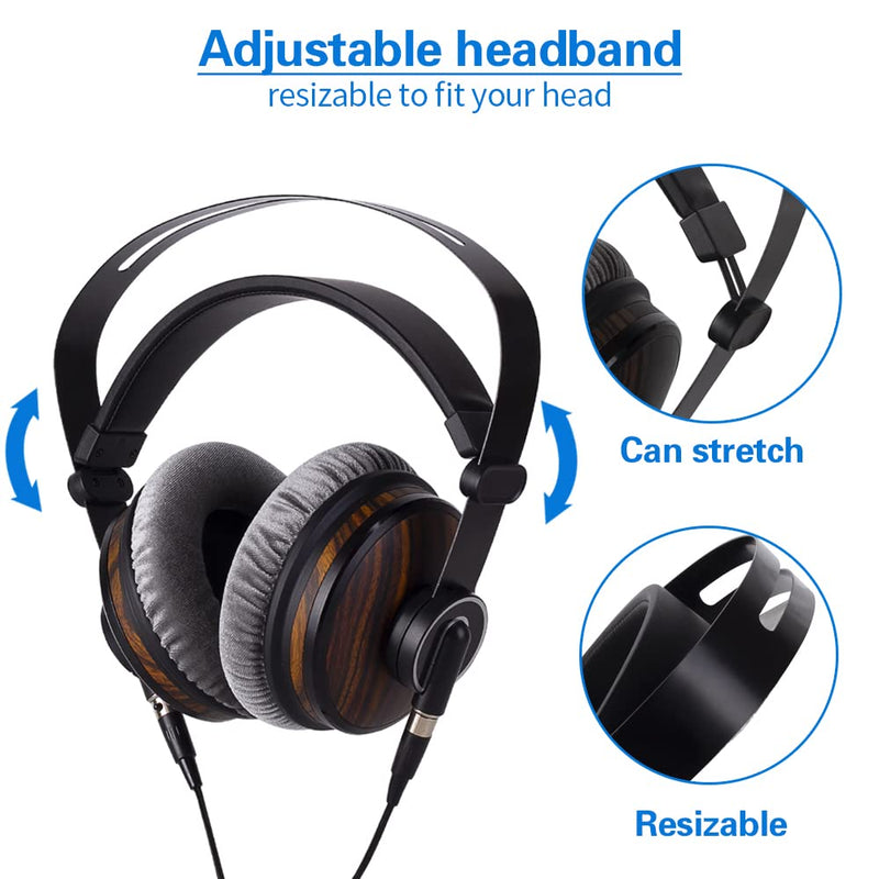 lotoraia HiFi Music Studio Monitor Headphones - 50mm Drivers Unit and 3.5mm/6.35mm Jack, Wired Over Ear Headphones for Music, DJ Mixing, Audiophile and AMP Computer Recording HF23