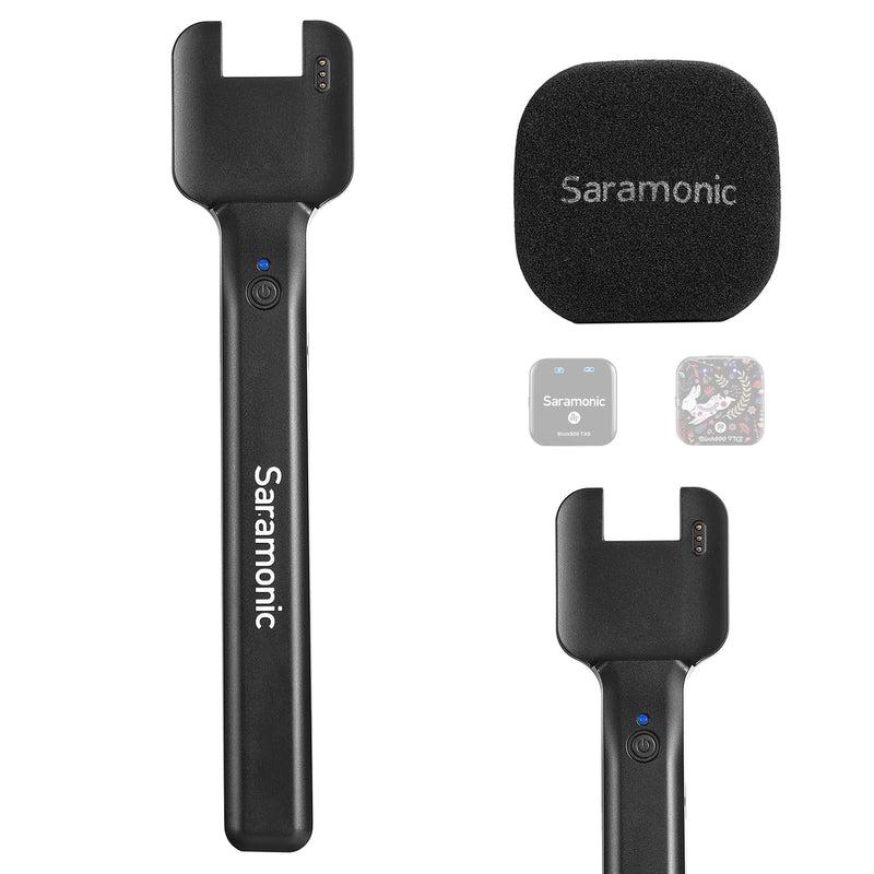 Saramonic Wireless Handheld Microphone Holder, Blink900 HMS Mic Stand for Blink900 S1/S2/S3/S4/S5/S6/S20 Transmitter Interview, Report Film, Stage, Speaker, Amplifier, Mixer, iPhone, Camera, Laptop