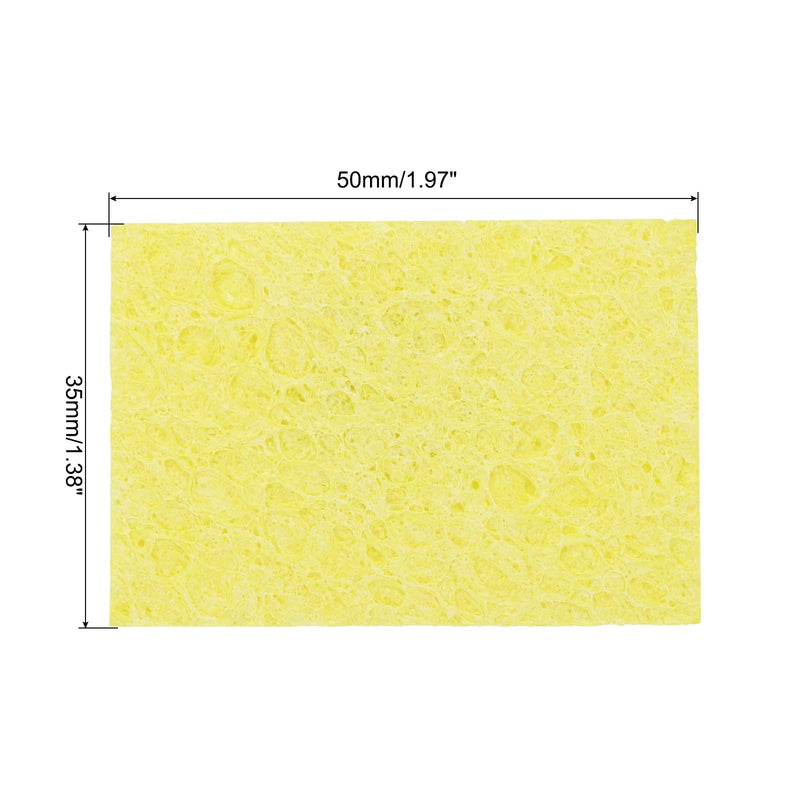 QUARKZMAN Pack of 15 Soldering Sponge 5 x 3.5 cm Rectangle Yellow Extra Thick Cleaning Pads Soldering Iron Replacement for Cleaning the Soldering Iron