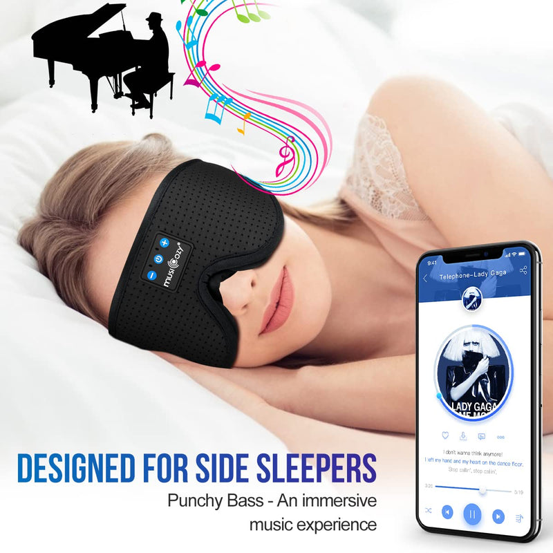 MUSICOZY Sleep Headphones Bluetooth 5.4 Headband Breathable 3D Sleeping Headphones, Wireless Eye Mask Sleep Earbuds for Side Sleepers Women Office Air Travel Cool Tech Gadgets Unique Gifts, Pack of 2