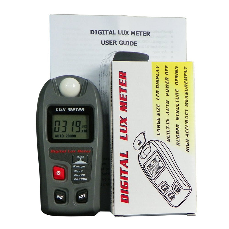 [AUSTRALIA] - Leaton Digital Luxmeter/Digital Illuminance Light Meter lux meter with LCD Display(Range: 0.1~200,000 Lux Luxmeter, 0.01~20,000Fc) 