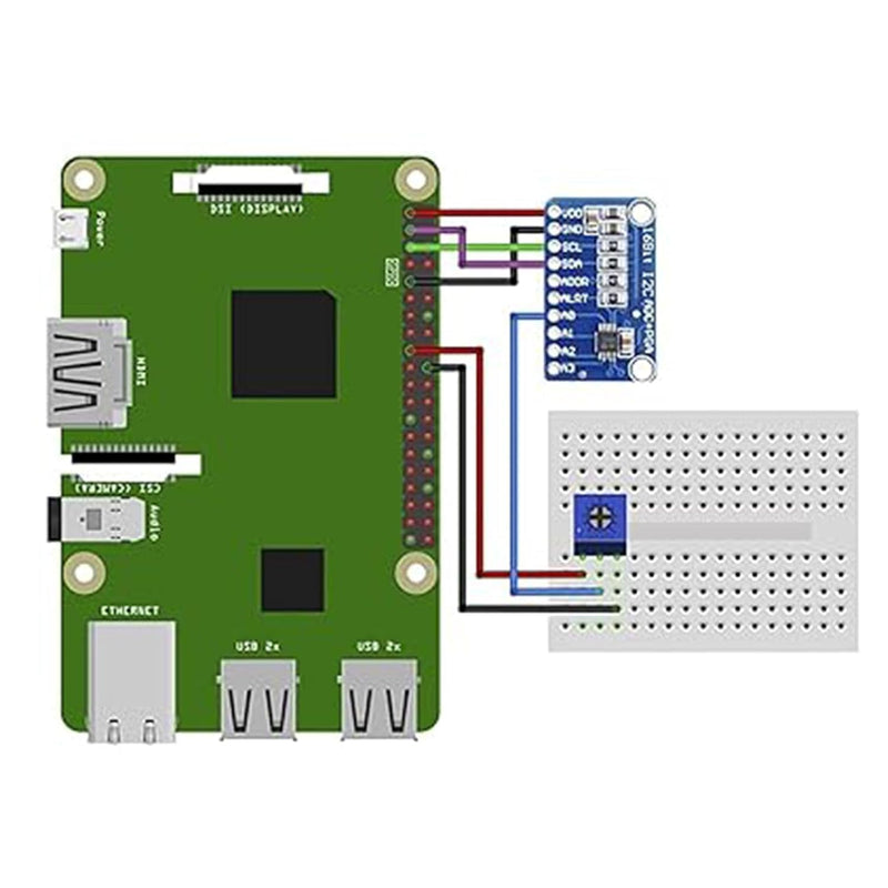 3 x ADS GERUI-1115 (16 Bit) analogue-digital converter ADC development board module, low power consumption (20uA), can be used on current detection and portable low-speed instruments