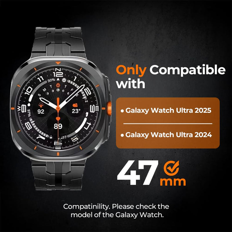 Titanium Metal Band for Samsung Galaxy Watch Ultra 2 1 47mm (2026) | No Gap Grade 2 Titanium Strap for Ultra 2025/2024,Skin-Friendly,40% Lightweight,Corrosion Resistance,Fit Wrists 6.3''-9'' silver