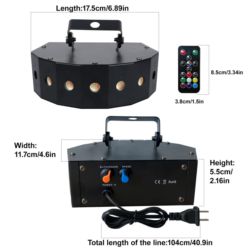 Stage Strobe Light,105W LED Stage Lights,Sound Activated and Auto Mode, Stage Lighting for Bars Birthday Wedding Halloween with Remote Control (RGB Light) RGB Light