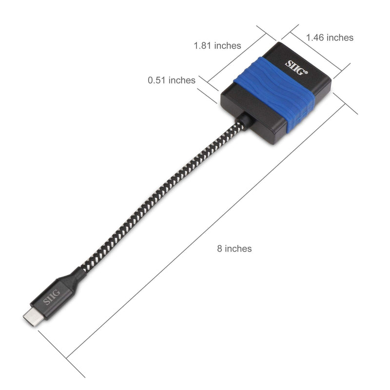 SIIG USB C to HDMI 4K 60 Hz Adapter Converter, Type C to HDMI Male to Female for 2015/2016 MacBook, ChromeBook Pixel, Dell XPS 15, Thunderbolt 3 Compatible