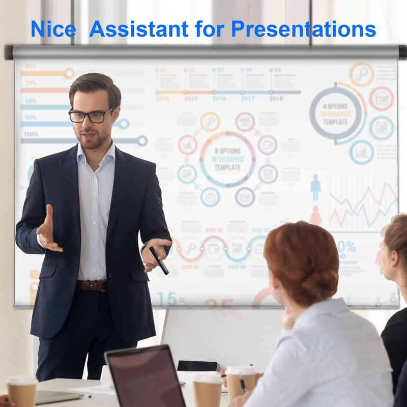 Presentation Clicker Wireless Presenter Remote, PowerPoint Clicker with Laser Pointer, Clickers for Presentations Slide Advancer with Volume Control for Mac/Laptop/Computer, USB Remote, Plug and Use Battery