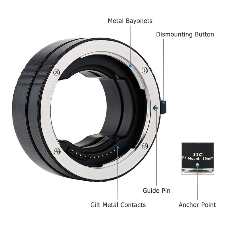 JJC RF Mount Auto Focus Macro Extension Tube Ring Set for Canon EOS R R3 R5 R6 Mark II R6 R7 R8 R10 R50 RP R100 Mirrorless Camera and Canon RF Mount Lenses, Great Tool for Macro Photography