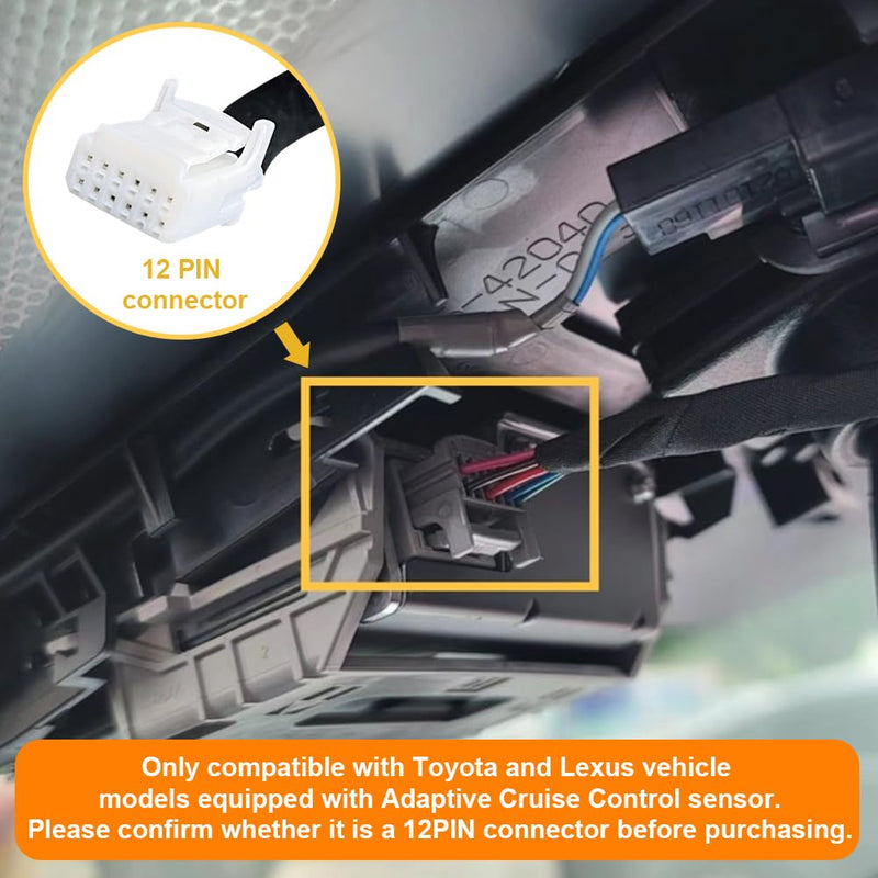 Dash Cam Power Adapter (12pin), Compatible with Toyota Tacoma Camry Corolla RAV4 and Lexus and More, LED Display, Built-in USB Power Source, Easy to Install, Plug and Play, 5V 12V Output