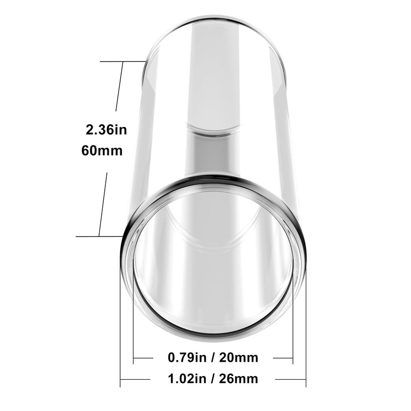 [AUSTRALIA] - Premium Glass Guitar Slide for Electric and Acoustic - Thick Knuckle Glass Finger Slide Guitar Heavy Glass Guitar Slides Ring Size 9 Length 2.36 inch ring size 9 - length 2.36 inch clear 