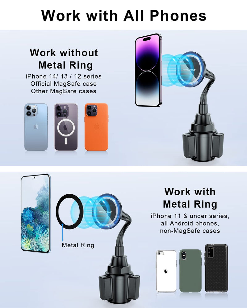 Bundle 180W 2-Socket Cigarette Lighter Adapter & MagSafe Car Cup Holder Phone Mount