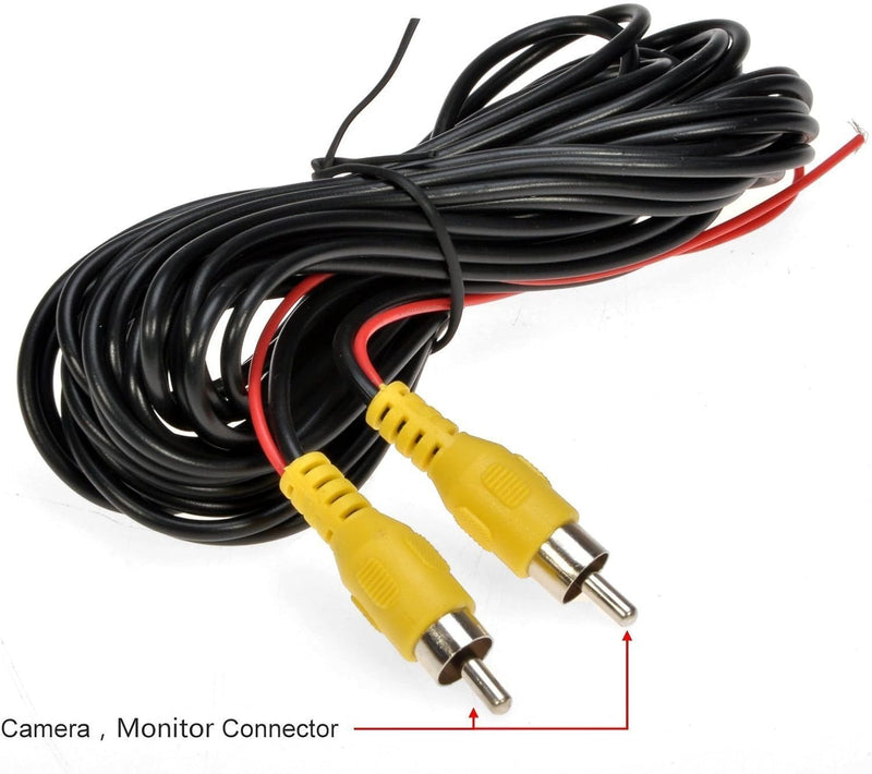 Pair Car Auto 20mm Hole Drilling Side View Camera Side Mirror Mount Reverse Mirrored Image with No Parking Assistance Lines Cam Safe Turning No Blind Spot for Car Monitor Stereo RCA - Pack of 2