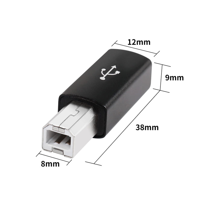 USB C to USB B Adapter YACSEJAO 4-Pack USB C Female to Printer Male Converter Adapter Compatible with MIDI，Printers，Electric Piano and Synthesizers Devices