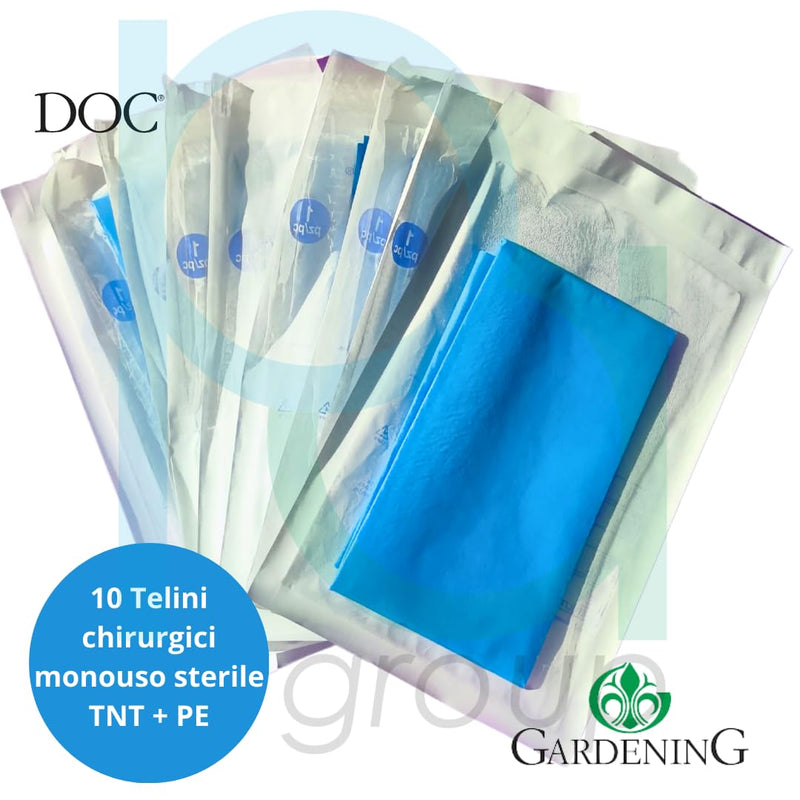 DOC Sterile Surgical Wipes TNT 50 x 75 cm Pack of 10 Waterproof Surgical Pads in conjunction with TNT + PE Size 50 x 75 (Pack of 10)
