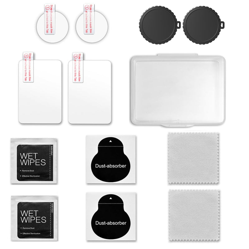 [AUSTRALIA] - Camera Protection Kit for DJI OSMO NANO-2 Packs Screen Tempered Glass + 2 Packs PC Lens Protector + Silicone Lens Cap - Anti-Scratch High Transparency Camera Accessories for OSMO NANO 
