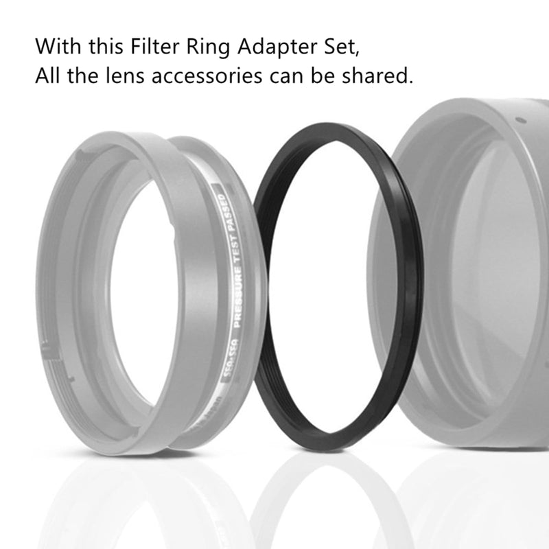 [AUSTRALIA] - Filter Ring Adapter Set 18 Pieces, Camera Lens Filter Stepping Rings Kit, Lightweight and Durable Aluminum, 9 Pcs Step Up Rings Set and 9 Pcs Step Down Rings Set, Black 