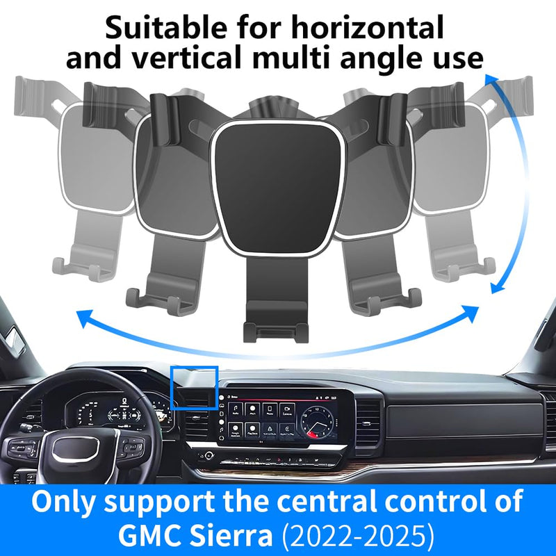 Car Phone Holder for GMC Sierra 1500 Elevation/SLE/SLT 2022 2023 2024 2025 2026，Sierra 2500 3500 SLE/SLT 2024-2026【Only 13.4" Screen】 Auto Accessories Interior Mobile Cell Phone Mount case