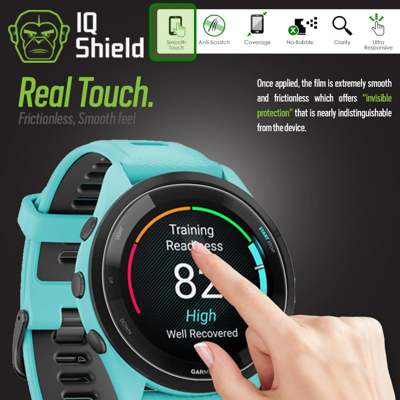 IQShield Screen Protector Compatible with Garmin Forerunner® 265 (6-Pack) Anti-Bubble Clear TPU Film