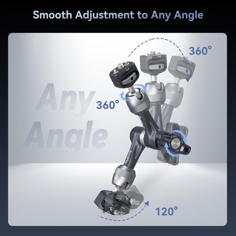 SMALLRIG 7" Rosette Magic Arm, Camera Monitor Mount, Articulating Arm with 1/4"-20 Screws and Anti-Twist Pins, Max Load Capacity 3.5kg Friction Arm, for Cameras, Monitors, LED Lights and Phones 7" Gear Magic Arm