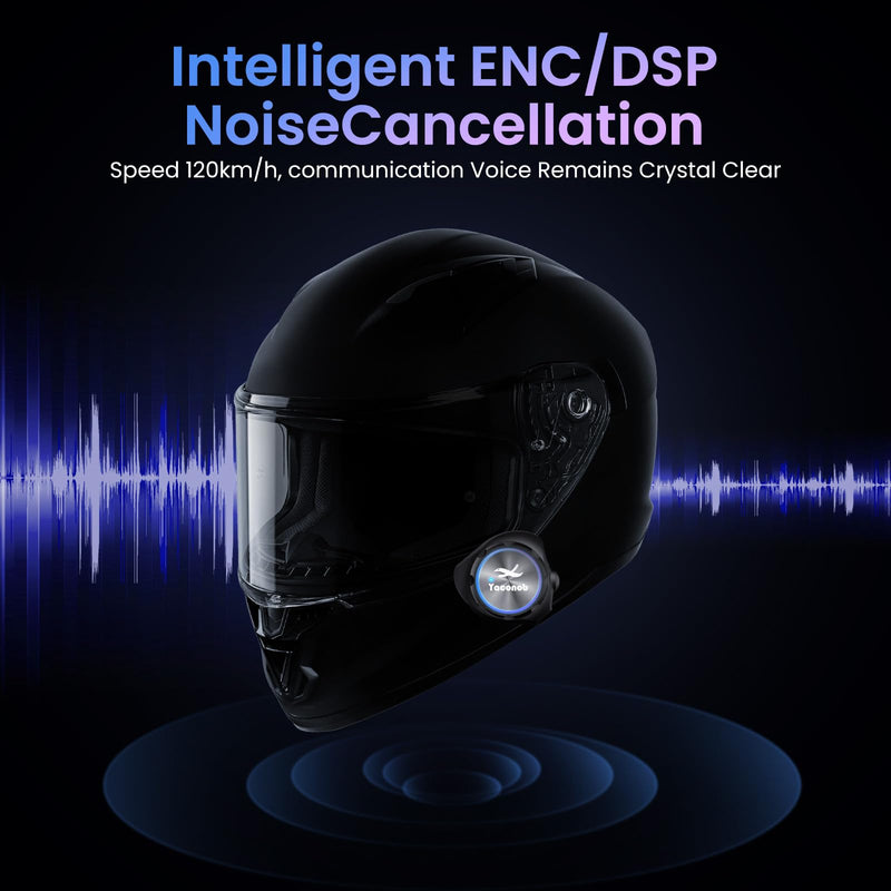 Y3 Helmet Bluetooth Headset (More Suitable for Couples), Auto Answer Phone, Intercom, Music, Intercom, Active Noise Cancellation, Waterproof (1 Pack) 1 Pack