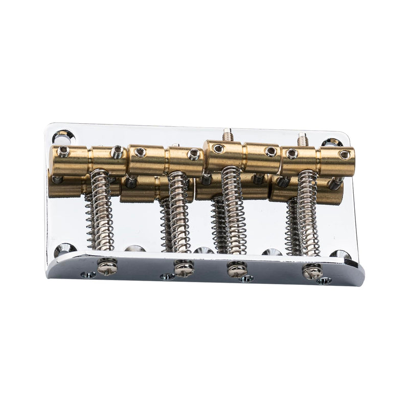 4-String Electric Bass Fixed Bridge - Gold Brass Saddles for Enhanced Sustain, Designed for Fender Jazz/Precision Bass