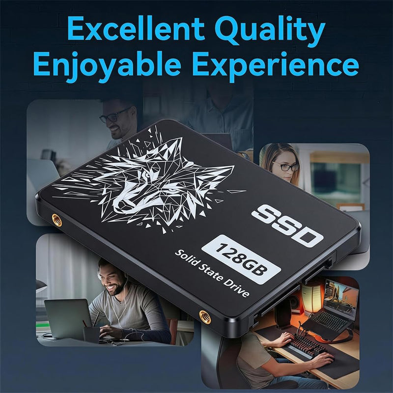 128GB SSD Internal Solid State Drive 2.5" SSD SATA III 6Gb/s, 550MB/s Read Speed 3D TLC NAND for Laptop and PC Desktop Performance Boost (Style E)