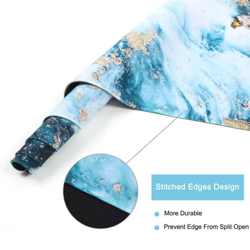 HAOCOO Extended Mouse Pad Large Gaming Mouse Pad 35.4" ×15.7" Desk Pad Keyboard Pad XXL Desk Mat Big Laptop Protector Computer Accessories Mouse Mat for Work Gaming Office Laptop,Blue Mixed Marble 35.4" × 15.7" Blue Mixed Marble