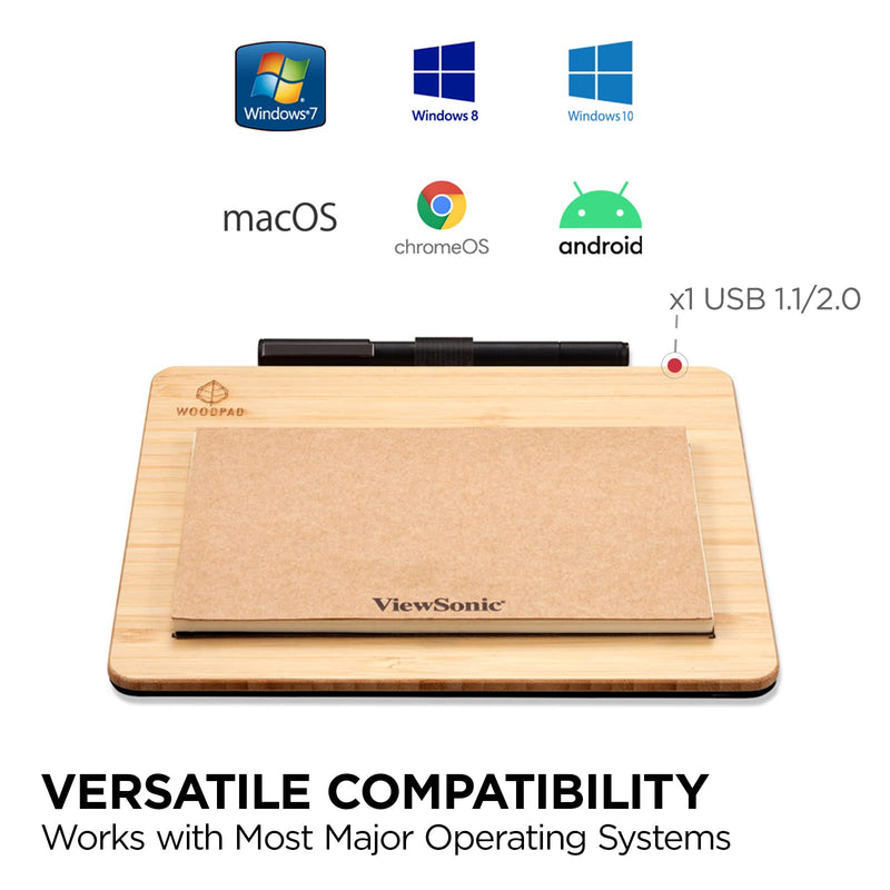 ViewSonic ID0730 7.5 Inch Portable Digital Writing Pen Pad with Battery Free Ink Pen for Sketching, Drawing, Graphic Design, Remote Teaching, Distance Learning Supports Windows, Mac, Android 7.5 Inch Digital Writing Pen Pad