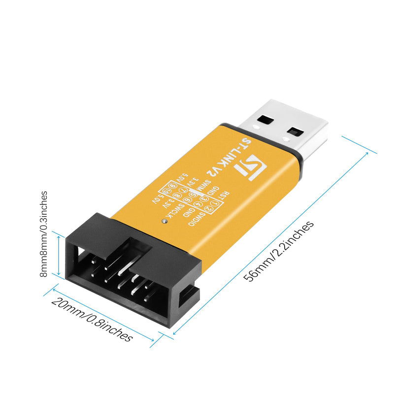 ST-Link V2 Programming Binghe ST Link V2 Emulator ST-Link Downloader Mini Debugger Programming with Dupont Wires ST-Link Emulator Downloader for 8/32 Bit Microcontroller