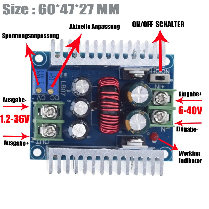 iHaospace 2 pieces 300 W 20 A DC-DC converter module step down voltage module constant current adjustable buck converter 2pcs