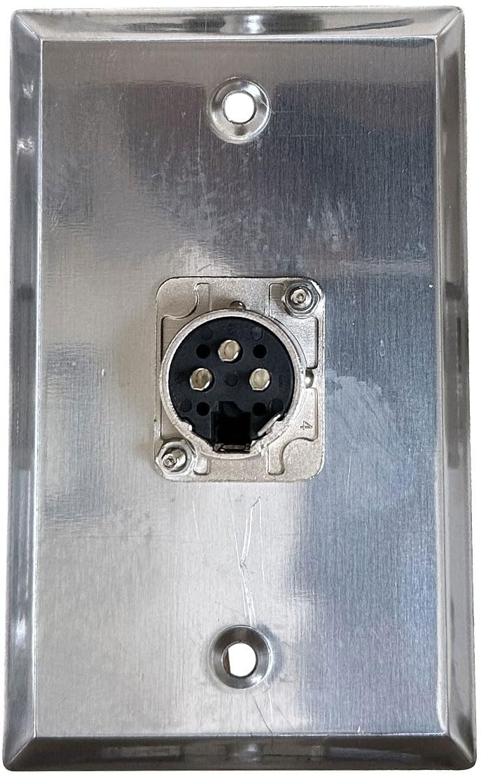 XLR Wall Plate, 3-Pin, Stainless Steel (Single Port XLR Male – 2 Pack) Single Port XLR Male
