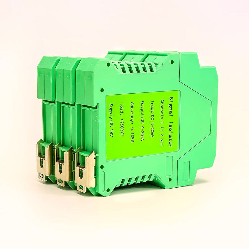 [AUSTRALIA] - Analog Signal Isolator Transmitter Splitter DC Galvanic Separation Analog Signal Splitter Current Voltage Transmitter DIN Rail Mount(4-20ma 1 in 3 Out) 4-20ma 1 in 3 out 