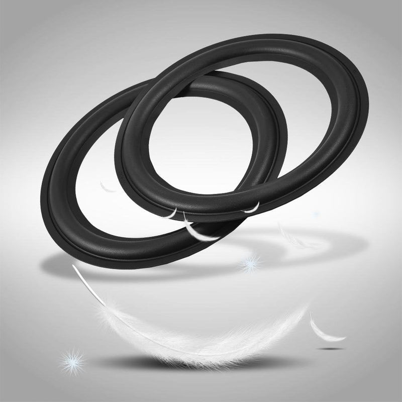 Yoidesu 2pcs Black Color 8 inch Rubber Speaker Surround Rings Replacement Parts for Speaker Repair or DIY,Perforated Rubber Speaker Foam Subwoofer Surround Foam Replacement Parts