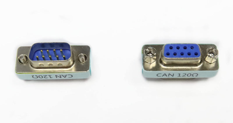 2pcs RS323 Serial DB9 Male to Female Connector Adatper with 120ohm Resistance