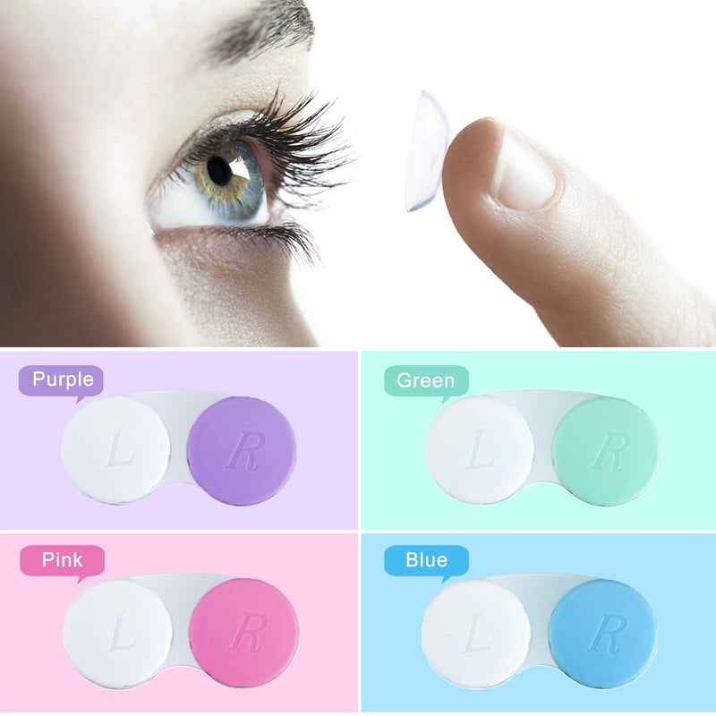 12PCS Contact Lens Case, Colorful Contact Lens Box Left/Right Eyes Holder Container, Outdoor Mini Contact Lens Soak Storage Kit for Travel&Home.