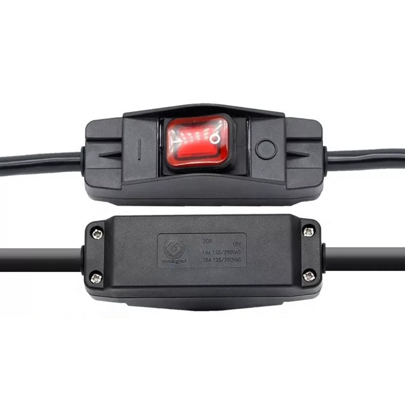 Leloco IP66 Garden Switch Waterproof Cable Switch, 16A 250V Waterproof Switch for Outdoor Use Switch Cable Switch Cord Switch Outdoor Use Waterproof Switch red