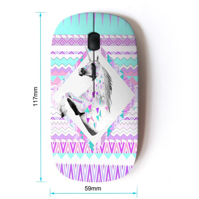 KawaiiMouse [ Optical 2.4G Wireless Mouse ] Purple Unicorn Mystical Little Girl Cute