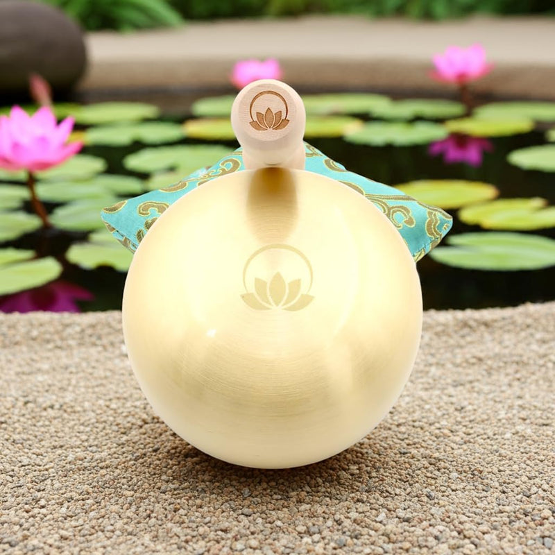 Tibetan Singing Bowl Set – 4 Inch Solid Handcrafted Sound Bowl for Meditation, Stress Relief & Chakra Balancing, Tap or Sing | Lotus Edition – ZenHarmony Bowl by Circle Up ZenHarmony Lotus