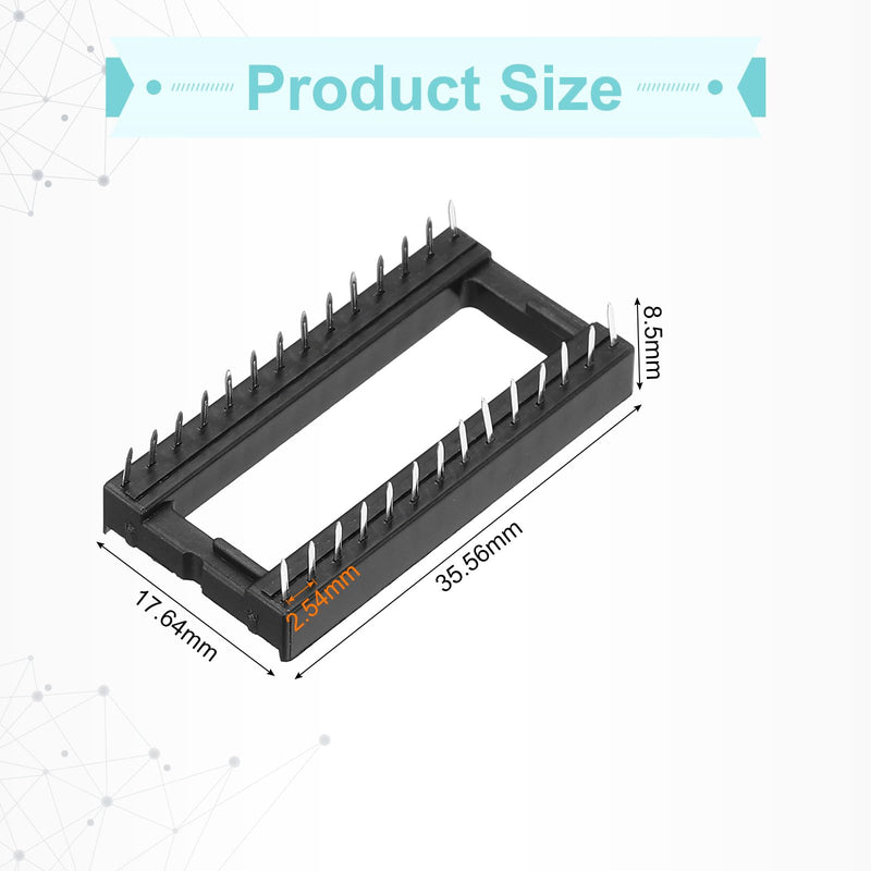 QUARKZMAN DIP IC Chip Socket Adapter 28 Pin IC Assortment Kit 2.54 mm / 0.1 Inch Pitch 15.24 mm Row Spacing for Breadboard Project, PCB Board Design Pack of 8