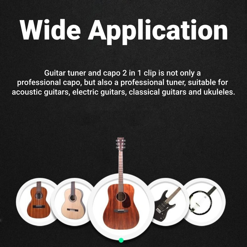 [AUSTRALIA] - Guitar Capo Tuner 2 in 1 Clip On Tuner with Large and Clear LCD Screen for Acoustic Electric Classical Ukuleles 