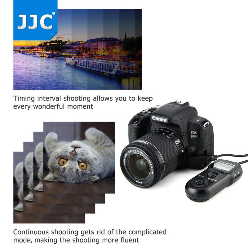 JJC Replaces Canon RS-60E3 Timer Remote Control Shutter Release for Canon EOS R100 R8 R6 Mark II R10 R7 R6 Rp R 90D 80D Rebel T8i T7 T7i T6 T6s T6i T5 SL3 M5 M6 Mark II G1X III II G3X G5X SX70 HS