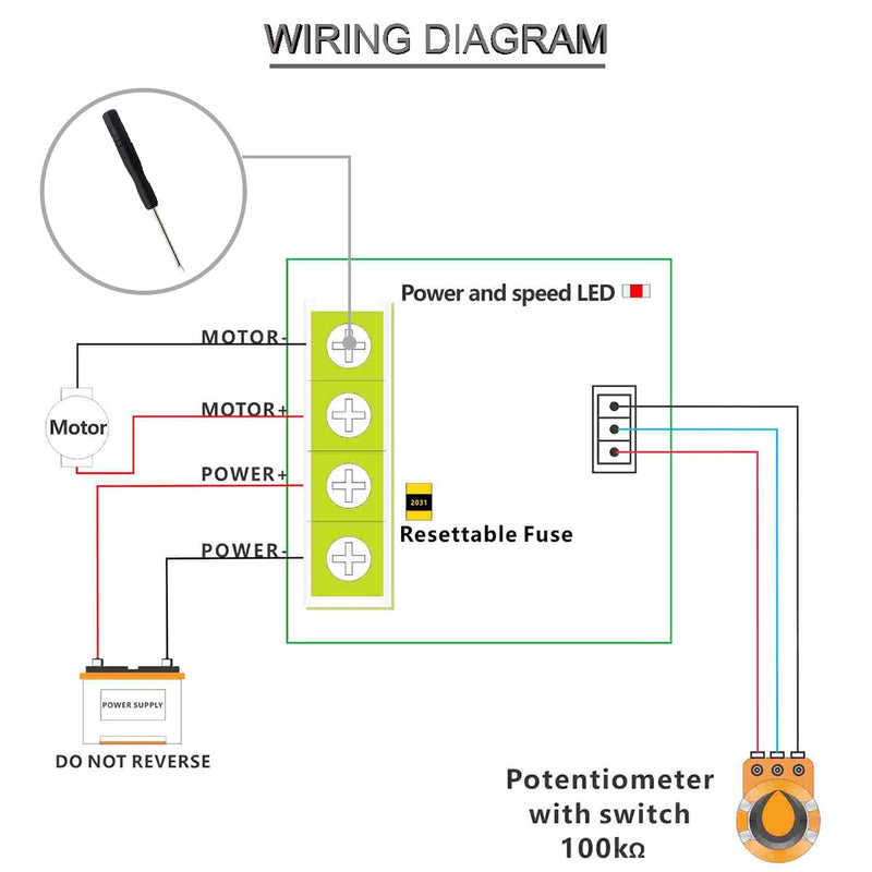 Youmile 4 pcs DC PWM Controller DC Motor Speed Controller module 1.8 V to 15 V 2A Rotary potentiometer Speed adjustment 1803BW B100K with screwdriver DC 1.8V~15V