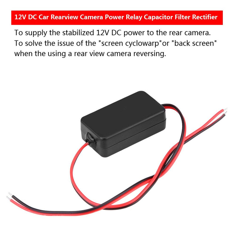 Keenso Car Rear View Rectifier for Germany/American Car Series, 12V DC Power Relay Capacitor Filter Connector for Backup Camera Rectifier Auto Car Camera Filter Light Modification