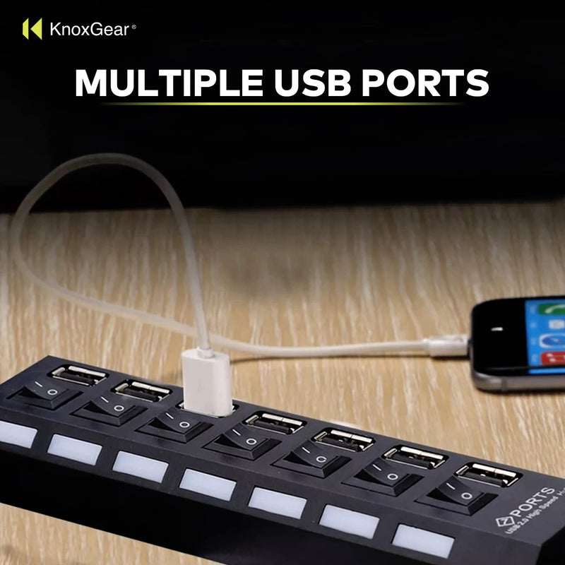 Knox Gear Universal 7-Port 2.0 USB Hub