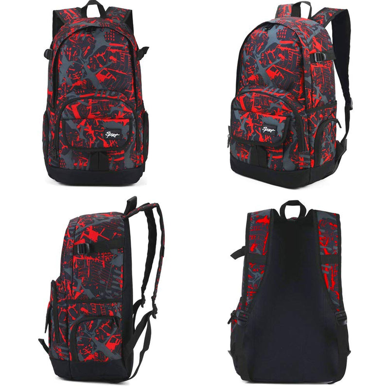 rickyh style School Backpack Travel Bag for Men & Women Lightweight College Back Pack with Laptop Compartmen New Red
