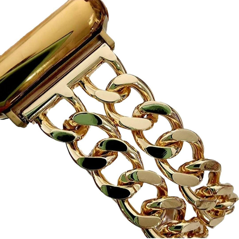 38/40/41mm(XS/M) Double Gold Chain & X link Gold Chain For Apple Watch Band