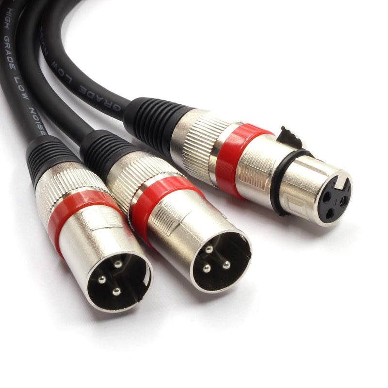 SiYear Balanced XLR Splitter Cable - XLR Female to Dual XLR Male 3 Pin Patch Y Cable Microphone Splitter Cord Audio Adapter (50CM-2PACK) XLRF-2XLRM（2PACK)