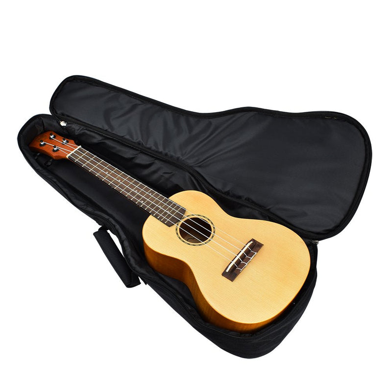 CLOUDMUSIC Ukulele Case Gig Bag Padded Backpack For Soprano 21" Inch(Soprano, Black)