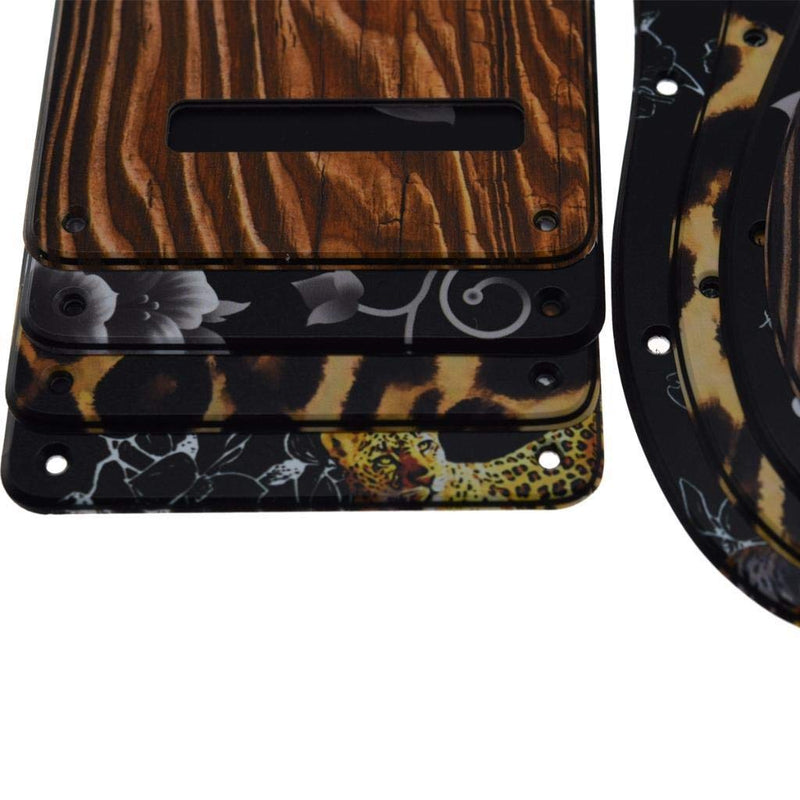 Dopro 11 Hole Strat SSS 3D Printed plastic pickguard ST Back Plate Trem Cover fits USA/Mexican Fender Strat Leopard Stripe