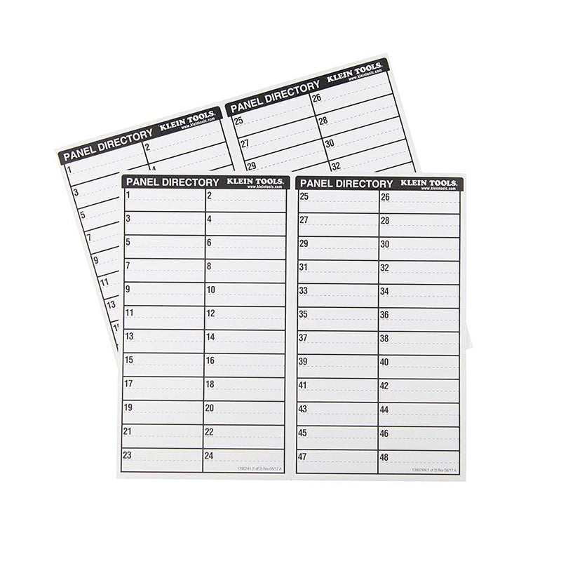 Klein Tools 56255 Wire Markers, Household Electric Panel w/Directory