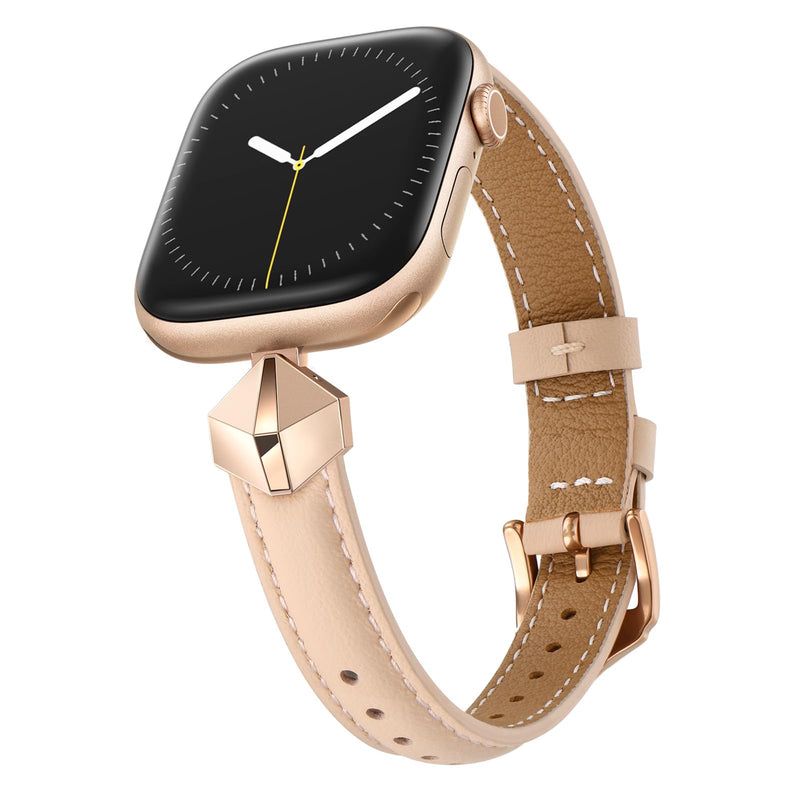 WFEAGL Leather Band Compatible with Apple Watch Bands Women 38mm 40mm 41mm 42mm(Series 11/10),Dressy Slim Grain Genuine Leather band for iWatch SE Series 11/10/9/8/7/6/5/4/3/2/1